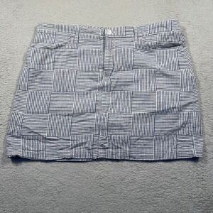 Croft & Barrow Skort Striped Patchwork Mini Skirt Shorts Women‎ 18 Blue & White